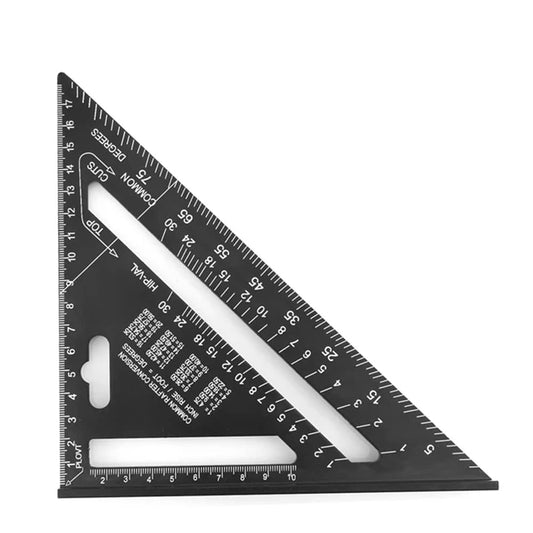 7Inch Triangle Ruler Measurement Tool Aluminium Alloy Carpenter Set Square Angle Woodworking Tools Try Square Triangular Metric Imperial (Metric)