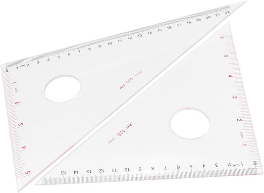 Triangular Ruler Set Scribing Triangular Ruler 5.91Inch 45/90 and 8.66 Inch 30/60 Degrees Triangle Clear 1 Sets