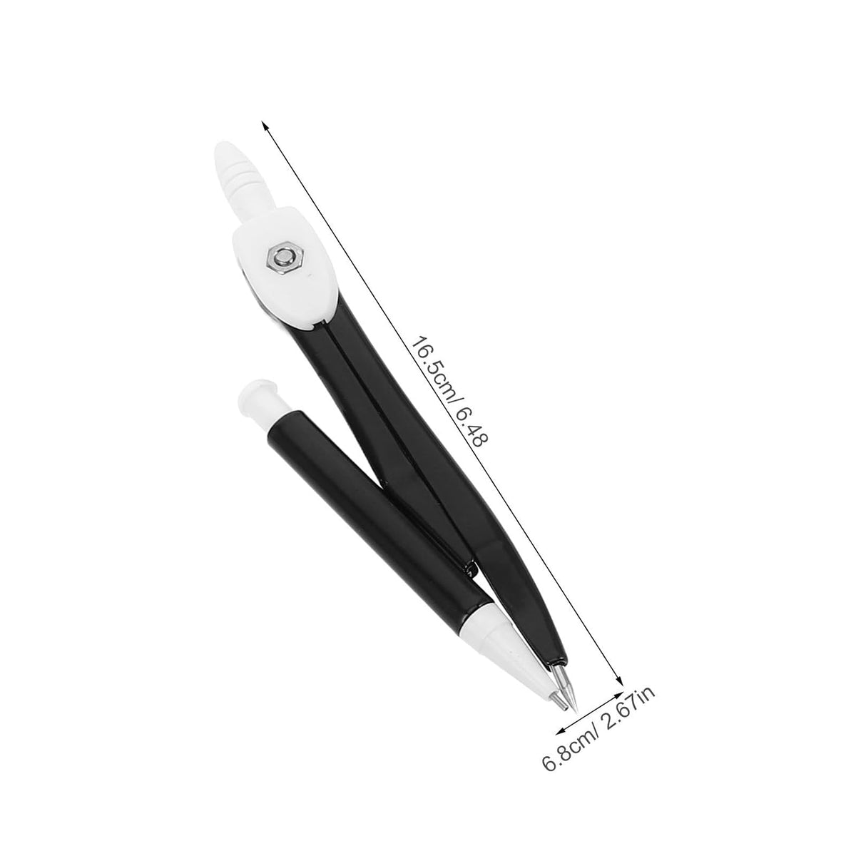 Black Aluminum Alloy Math Ruler Set with Compass and Protractor