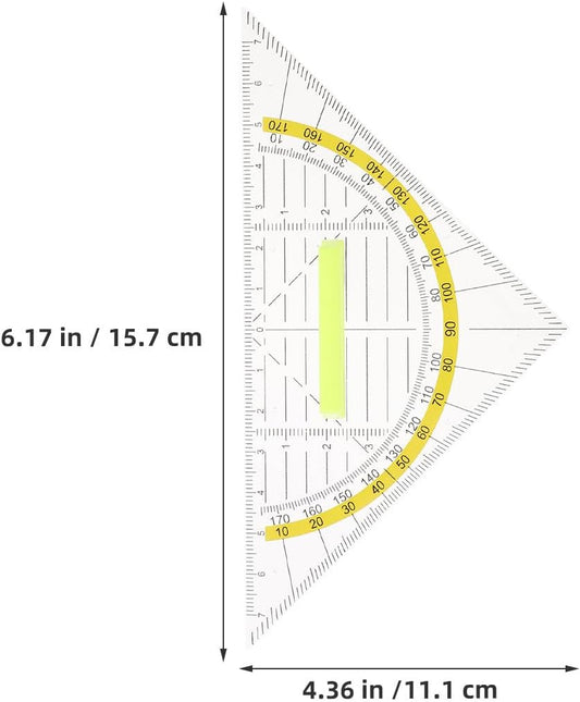 10pcs Plastic Triangle Protractor Set with Handle