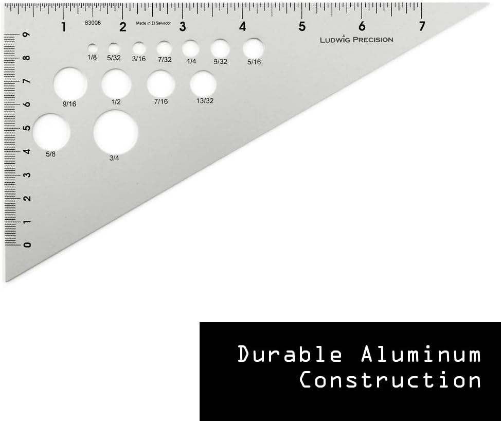 Ludwig Precision 8" 30-60-90-Degree Aluminum Drafting Triangle, 83008