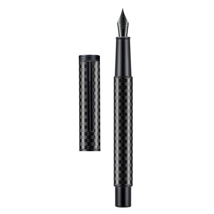 Asvine Black Forest Fountain Pen Fine Nib, Ink Cartridge Not Included, Classic Design with Converter and Metal Pen Case Set