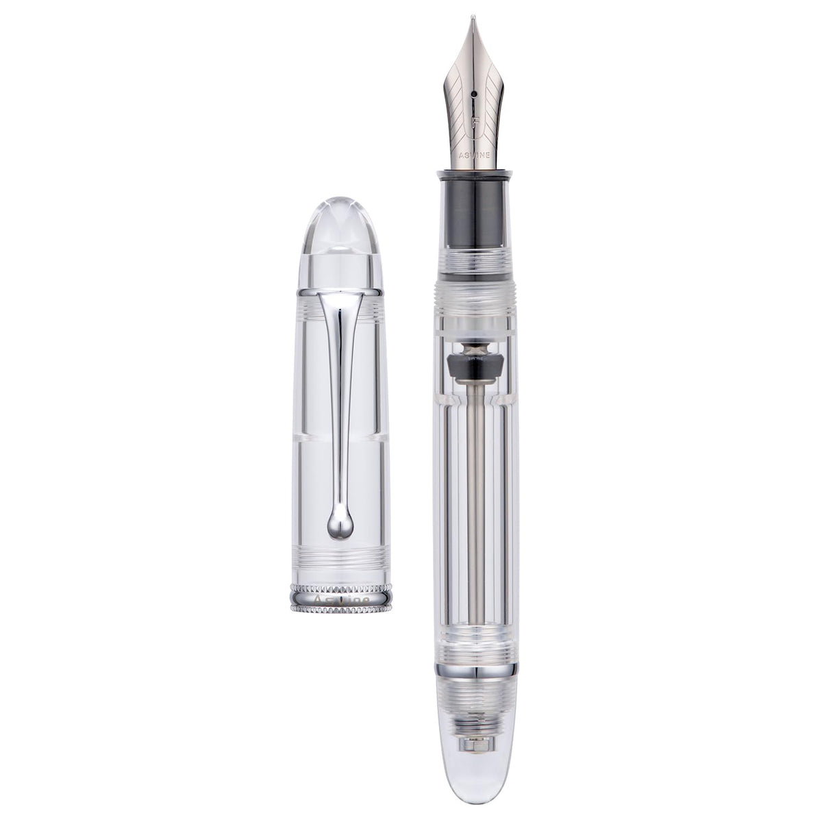 Asvine V800 Fountain Pen – Vacuum Filling System with Large Ink Capacity – Smooth Number 8 Fine Nib with Gift Case and Wrench- Green Acrylic