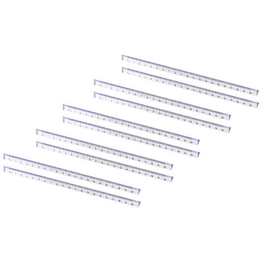 Triangular Ruler 20cm 10 Piece Plastic Set for Drafting Practice