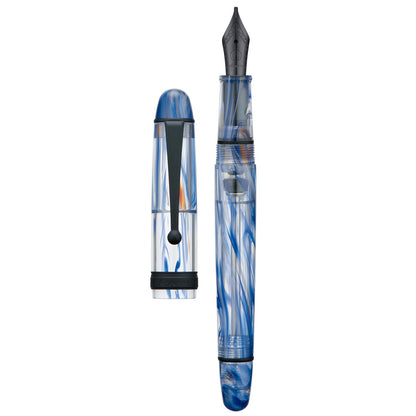 Asvine V126 Vacuum Filling Fountain Pen Extra Fine Nib, Transparent Clear Acrylic, Large-Capacity with Gift Case