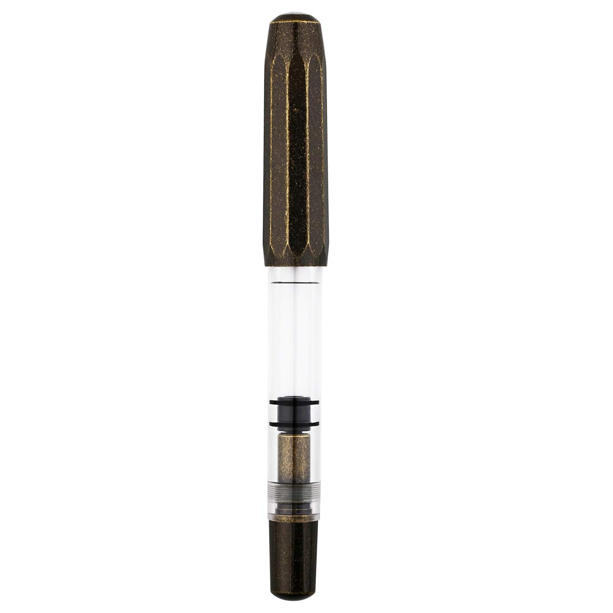 Majohn T1 Piston Fountain Pen Fine, Blue Aluminium Clear Acrylic Large Ink Capacity Writing Pen Box Set