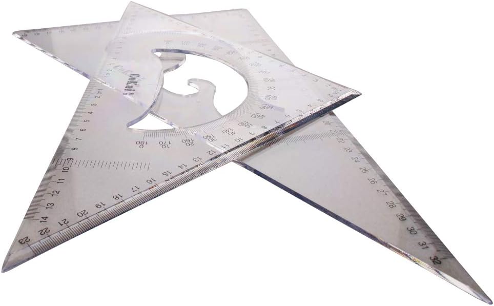 35CM Large Triangle Ruler Square Set Plastic Triangular Scale Architectural Ruler for Students Homeschoolers Architects Engineers 1pcs