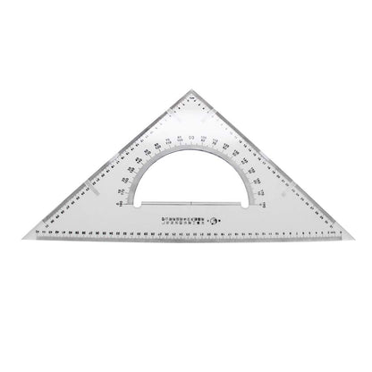 Utoolmart Triangle Ruler Set, 30cm / 11.8-inch Plexiglass Right Angle Ruler,Aluminum Alloy Triangular Ratio Scale Ruler, Measuring Tool for Drafting Drawing Learning Math Geometry Ruler 1 Pcs