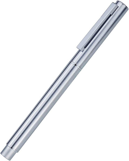 Hongdian 516 Stainless Steel Fountain Pen Fine Nib, Classic Design with Converter and Pen Pouch