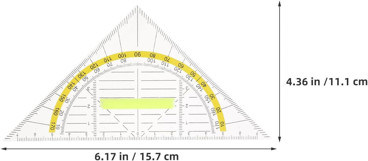 10pcs Triangle Ruler Protractor with Handle for Drafting