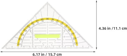 10pcs Plastic Triangle Rulers with Handle for Geometry
