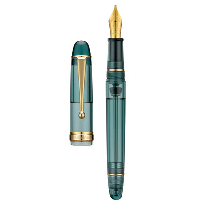 Asvine V126 Vacuum Filling Fountain Pen Extra Fine Nib, Transparent Clear Acrylic, Large-Capacity with Gift Case
