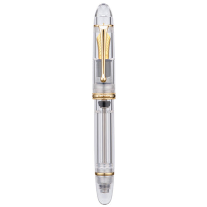 Asvine V800 Fountain Pen – Vacuum Filling System with Large Ink Capacity – Smooth Number 8 Fine Nib with Gift Case and Wrench- Green Acrylic