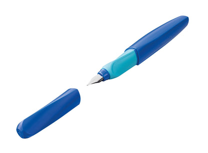 Pelikan Twist Fountain Pen with 1 Ink Cartridge, Medium Nib, Silver, Boxed (947101)