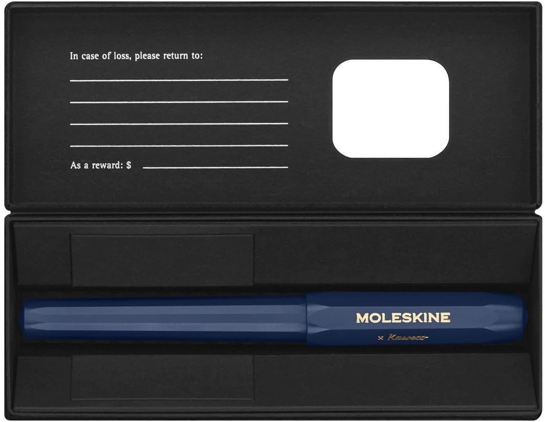 Moleskine x Kaweco, Fountain Pen, Medium Nib, Blue with Blue Ink