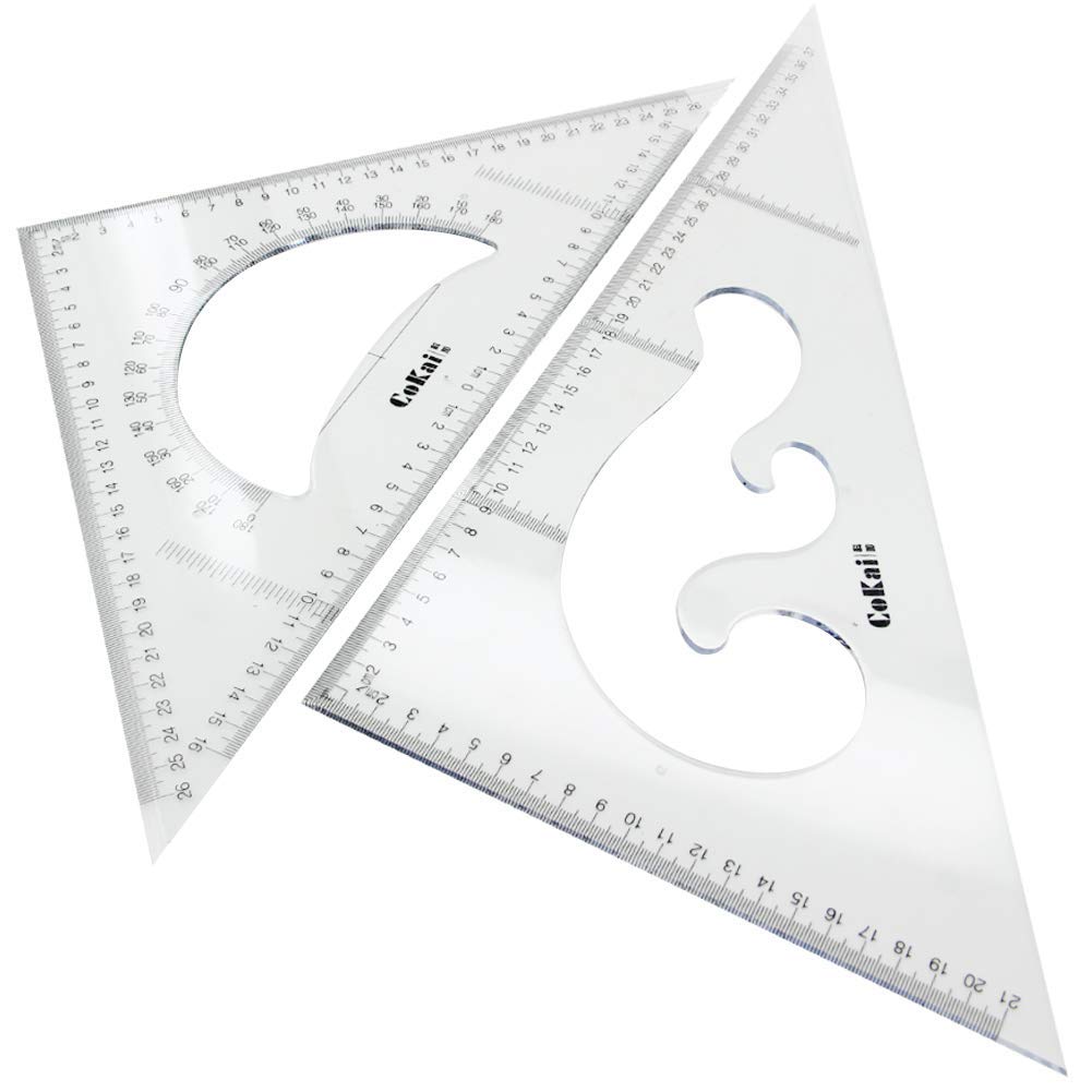 35CM Large Triangle Ruler Square Set Plastic Triangular Scale Architectural Ruler for Students Homeschoolers Architects Engineers 1pcs