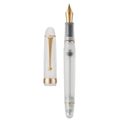 Asvine V126 Vacuum Filling Fountain Pen Extra Fine Nib, Transparent Clear Acrylic, Large-Capacity with Gift Case