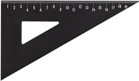 Design Letters Metal Set Square Triangular Ruler 21cm, Black, One size