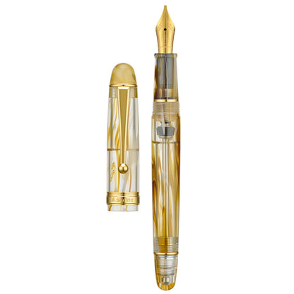Asvine V126 Vacuum Filling Fountain Pen Extra Fine Nib, Transparent Clear Acrylic, Large-Capacity with Gift Case