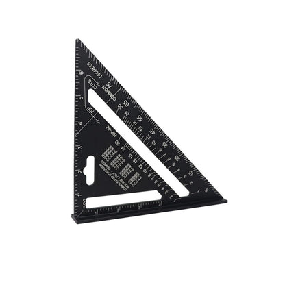 7Inch Triangle Ruler Measurement Tool Aluminium Alloy Carpenter Set Square Angle Woodworking Tools Try Square Triangular Metric Imperial (Metric)