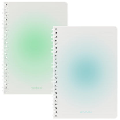 Oucaru A4 Spiral Notebook 4 Pack College Ruled Cute Pastel Notebooks