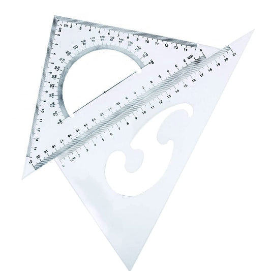Architectural Triangular Ruler Set, Triangle Ruler Square Set, 45/90 and 30/60 Degree Measuring Tool for School, Math, Architects