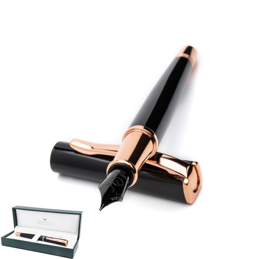 Monteverde USA Impressa Fountain Pen Gun Metal with Red Trim - Broad Point - JoWo German Nib