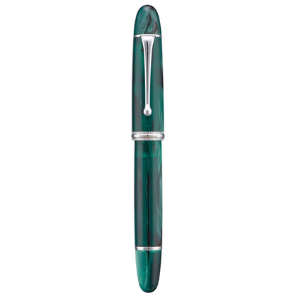 Asvine V800 Fountain Pen – Vacuum Filling System with Large Ink Capacity – Smooth Number 8 Fine Nib with Gift Case and Wrench- Green Acrylic