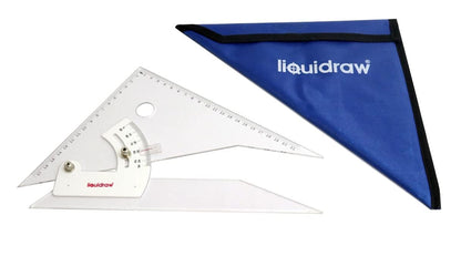 Liquidraw Adjustable Set Square, Clear Acrylic Triangle Ruler, 12in / 30cm