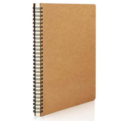 EUSOAR Spiral Ruled Notebook, A5 3packs 5.5"X8.3" 120 Pages Lined Travel Writing Notebooks Journal, Memo Notepad Sketchbook, Office Business Subject Diary Ruled Spiral Book Journal-Coffee Cover