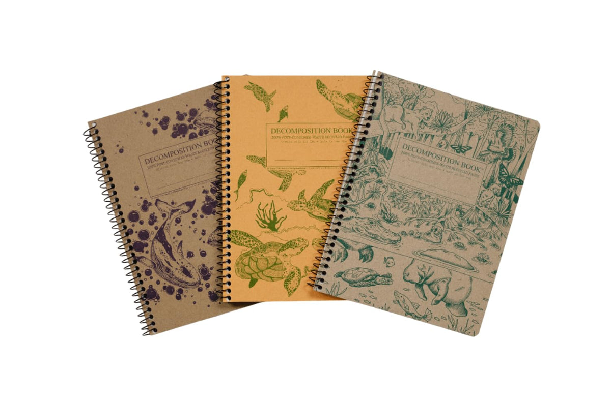 Decomposition Everglades College Ruled Spiral Notebook - 9.75 x 7.5 Journal with 160 Lined Pages - 100% Recycled Paper - Notebooks for School Supplies, Home & Office - Made in USA