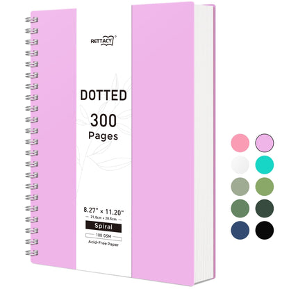 RETTACY Spiral College Ruled Notebook, 300 Pages, A5 Size (5.7" x 8.2")