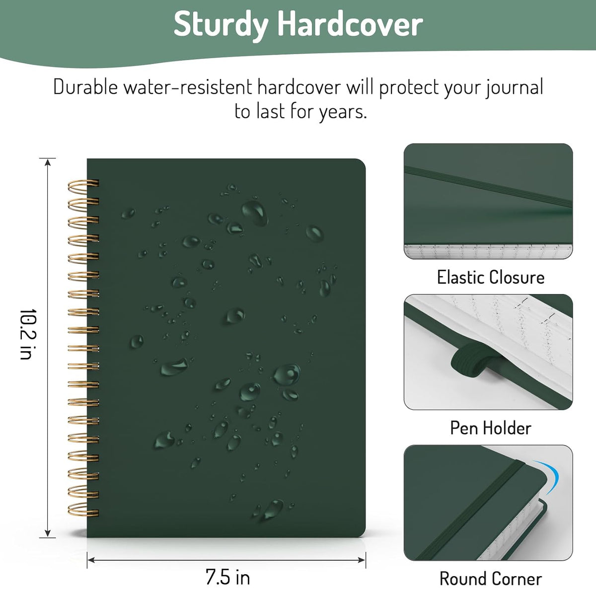 Forvencer Lined Spiral Journal Notebook with 300 Numbered Pages, B5