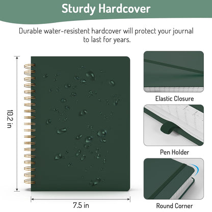 Forvencer Lined Spiral Journal Notebook with 300 Numbered Pages, B5
