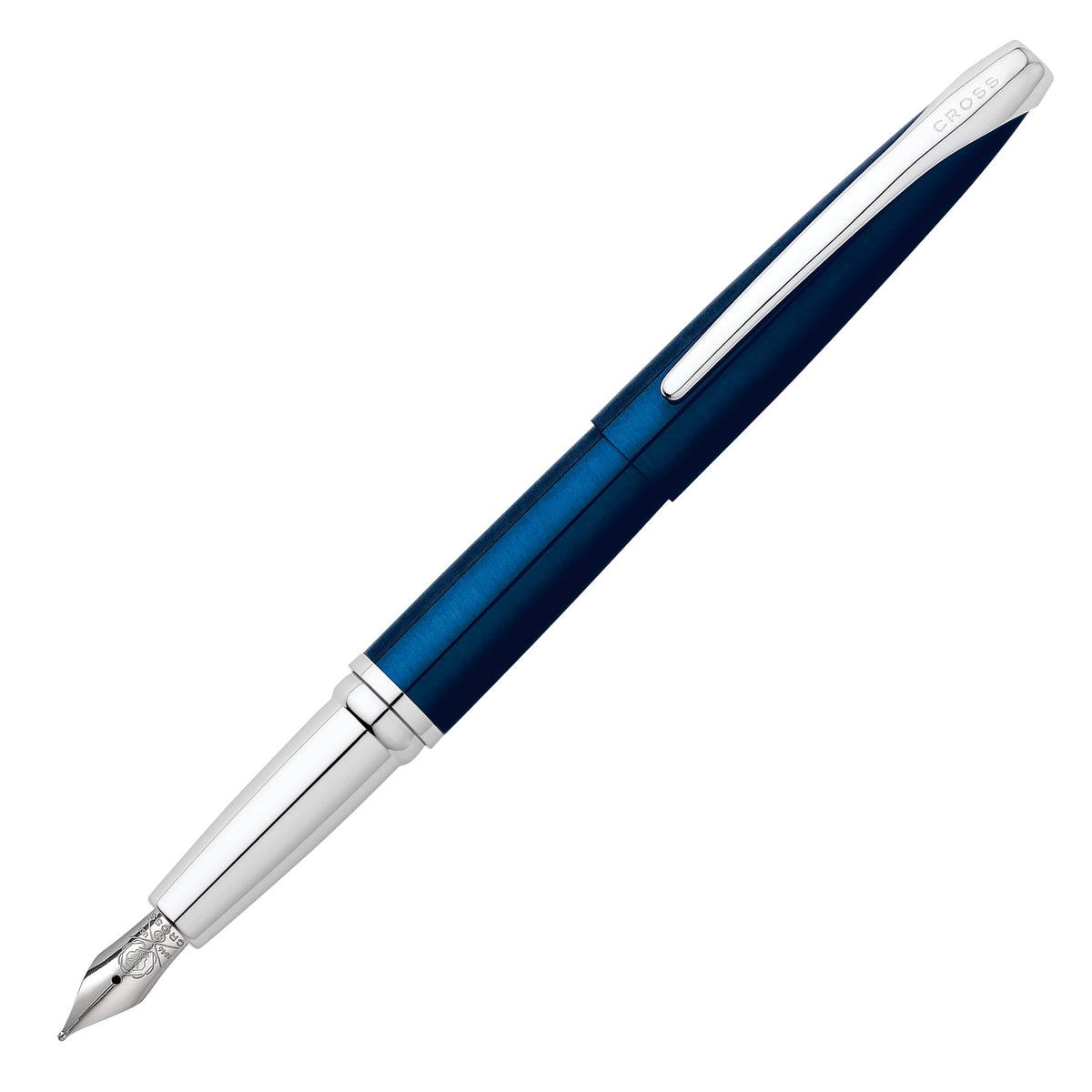 Cross ATX Sandblasted Dark Blue Fountain Pen, Fine Nib, Black Ink