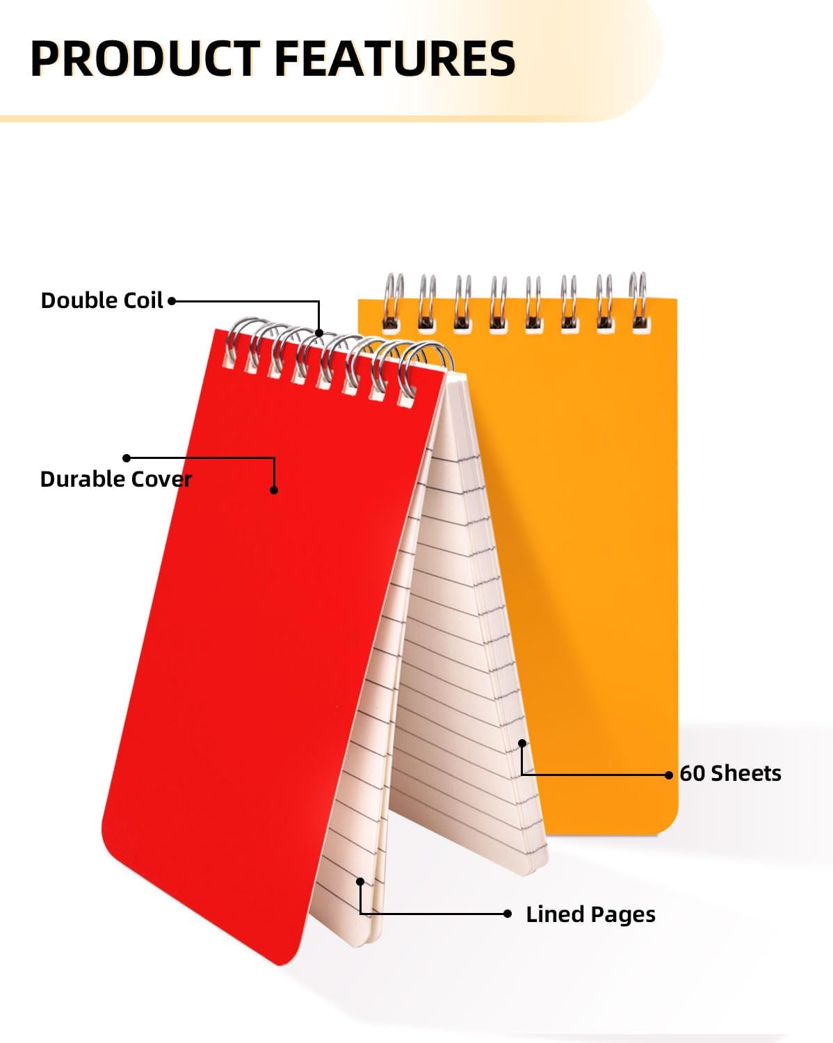 Dynta Mini Spiral Notebooks Bulk 3x5 Inch Memo Pads,Small Notepad Top Bound