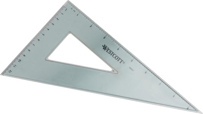 Westcott 10-Inch 30/60/90 Triangle Set, Transparent Acrylic with Cut-Out Center, 6-Pack (KT-80)