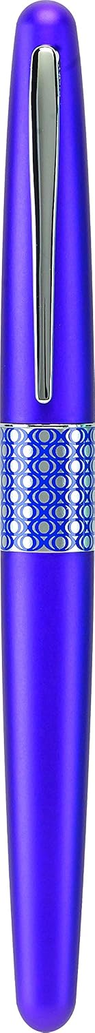 PILOT MR Retro Pop Collection Fountain Pen in Gift Box, Purple Barrel with Elipse Accent, Medium Point Stainless Steel Nib, Refillable Black Ink (91444)