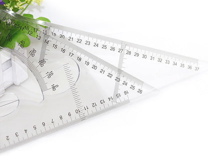 35CM Large Triangle Ruler Square Set Plastic Triangular Scale Architectural Ruler for Students Homeschoolers Architects Engineers 1pcs