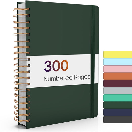 Forvencer Lined Spiral Journal Notebook with 300 Numbered Pages, B5