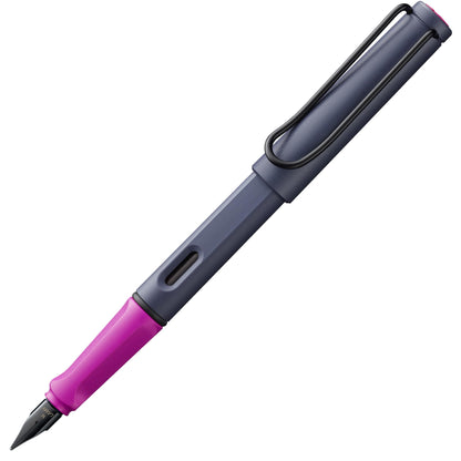 LAMY safari blue - Fountain Pen with ergonomic grip & polished steel nib in size F - ideal for any Writing & Calligraphy - including LAMY T 10 blue cartridge - Right-Handed