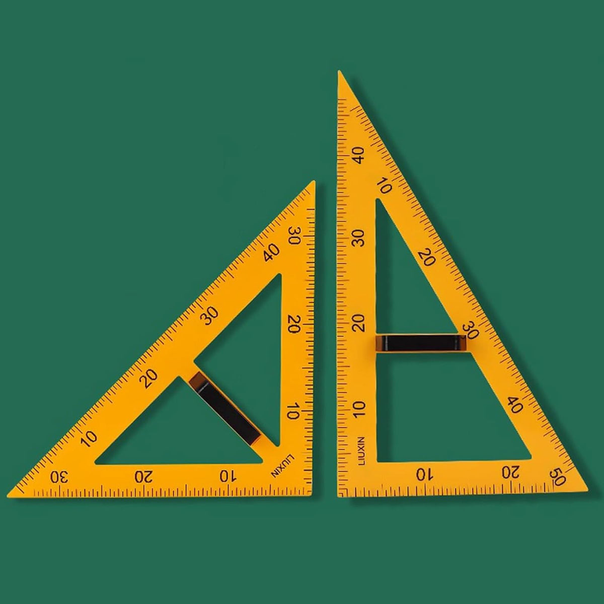 Magnetic Geometry Math Ruler Set for Classroom, Large Protractor, Triangle & Measuring Rulers, Magnetic Blackboard Tools for Teachers & Students Enhances Math Learning, 5pc