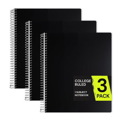 ONAVIA 1 Subject Spiral Notebook College Ruled 5 Pack, 140 Pages, Assorted