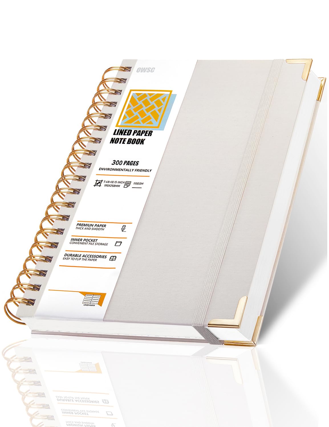 OWSC Lined Spiral Notebook, Hardcover 7.1 x 10 IN B5 Notebook, 3 Pack Mix