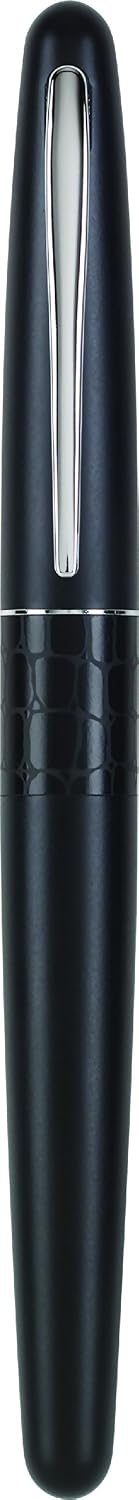 PILOT MR Animal Collection Fountain Pen in Gift Box, Matte Black Barrel with Crocodile Accent, Fine Point Stainless Steel Nib, Refillable Black Ink (91142)