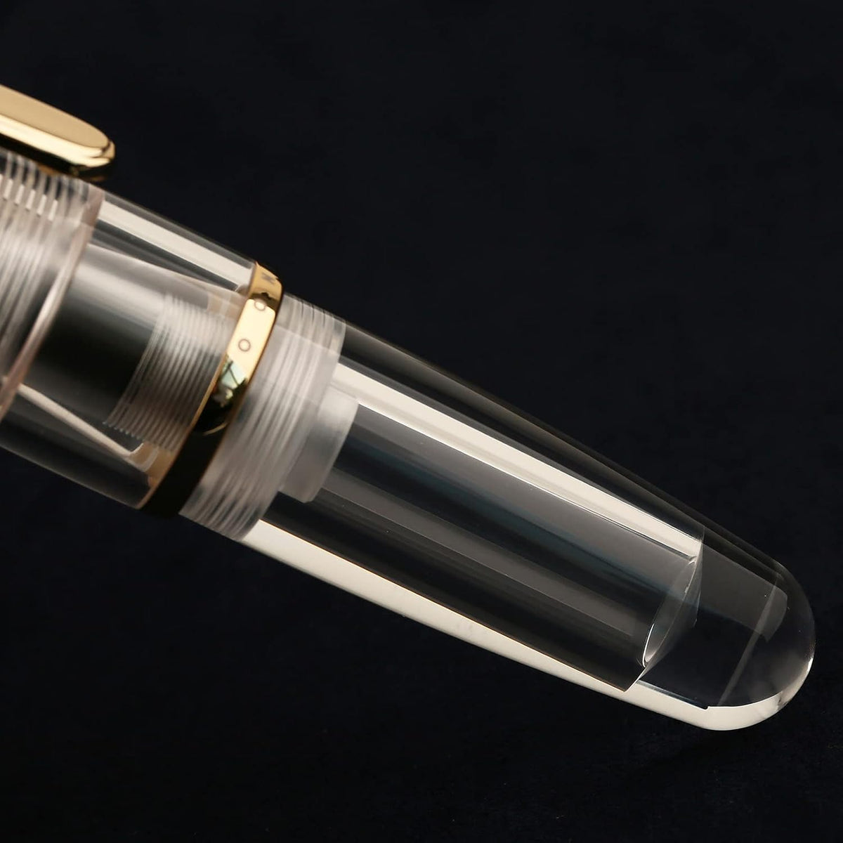 Lanxivi Majohn Q1 Fountain Pen Bent Nib Fude Pen, Little Fat Man Transparent Eyedropper Filling Pocket Pen Large Capacity