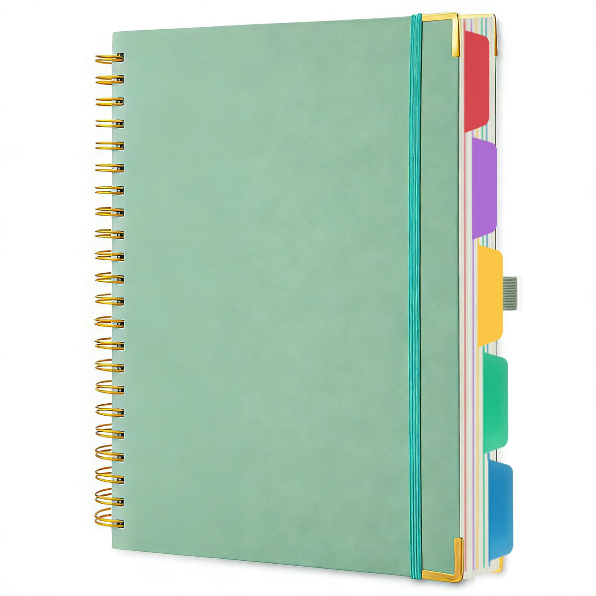 VANRTTO Hardcover Spiral Notebook 8.5x11 IN Notebooks College Ruled Green