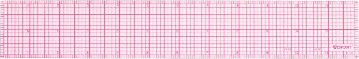 Westcott 8ths Graph Transparent Beveled Edge Ruler, Zero Centering Scale, Durable Laminated Finish,12-Inch, Measuring Tool for School, Office, Drafting, Sewing, Engineering, School Supplies, 12 Pack