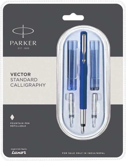 Parker Vector Standard Calligraphy Ct Fountain Pen (Blue)