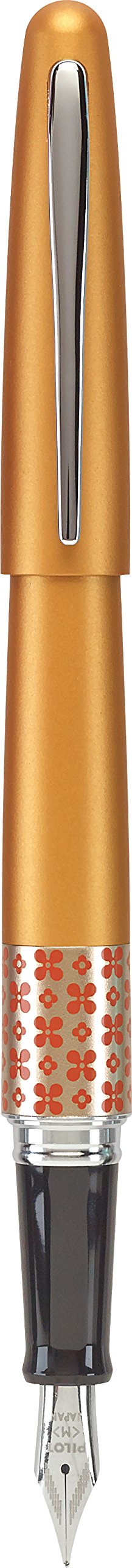PILOT MR Retro Pop Collection Fountain Pen in Gift Box, Purple Barrel with Elipse Accent, Medium Point Stainless Steel Nib, Refillable Black Ink (91444)